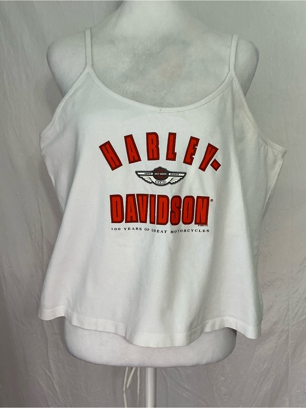 Harley-Davidson White Tank Top with Red Logo